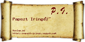 Papszt Iringó névjegykártya
